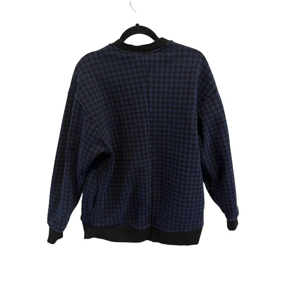 ADIDAS x IVY PARK Mens Sweatshirt Blue Houndstooth Crew Neck HALLS OF IVY Sz L - Picture 2 of 4